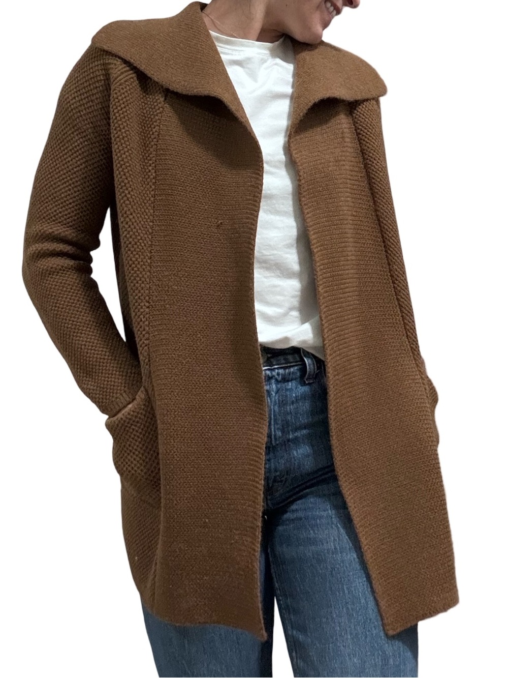 Ann Taylor Open Front Knit Texture Cardigan Size Small Petite